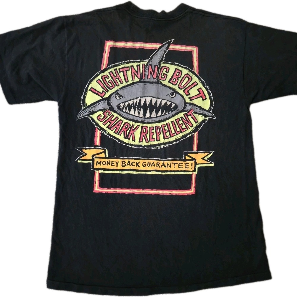 VTG 90s LIGHTNING BOLT SURF SINGLE STITCH T-SHIRT GERRY LOPEZ HAWAII Size L